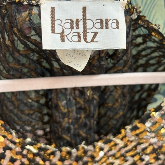 Vintage 70s disco Barbara katz gold and silver sequin on a sheer black tank top - Picture 5 of 5